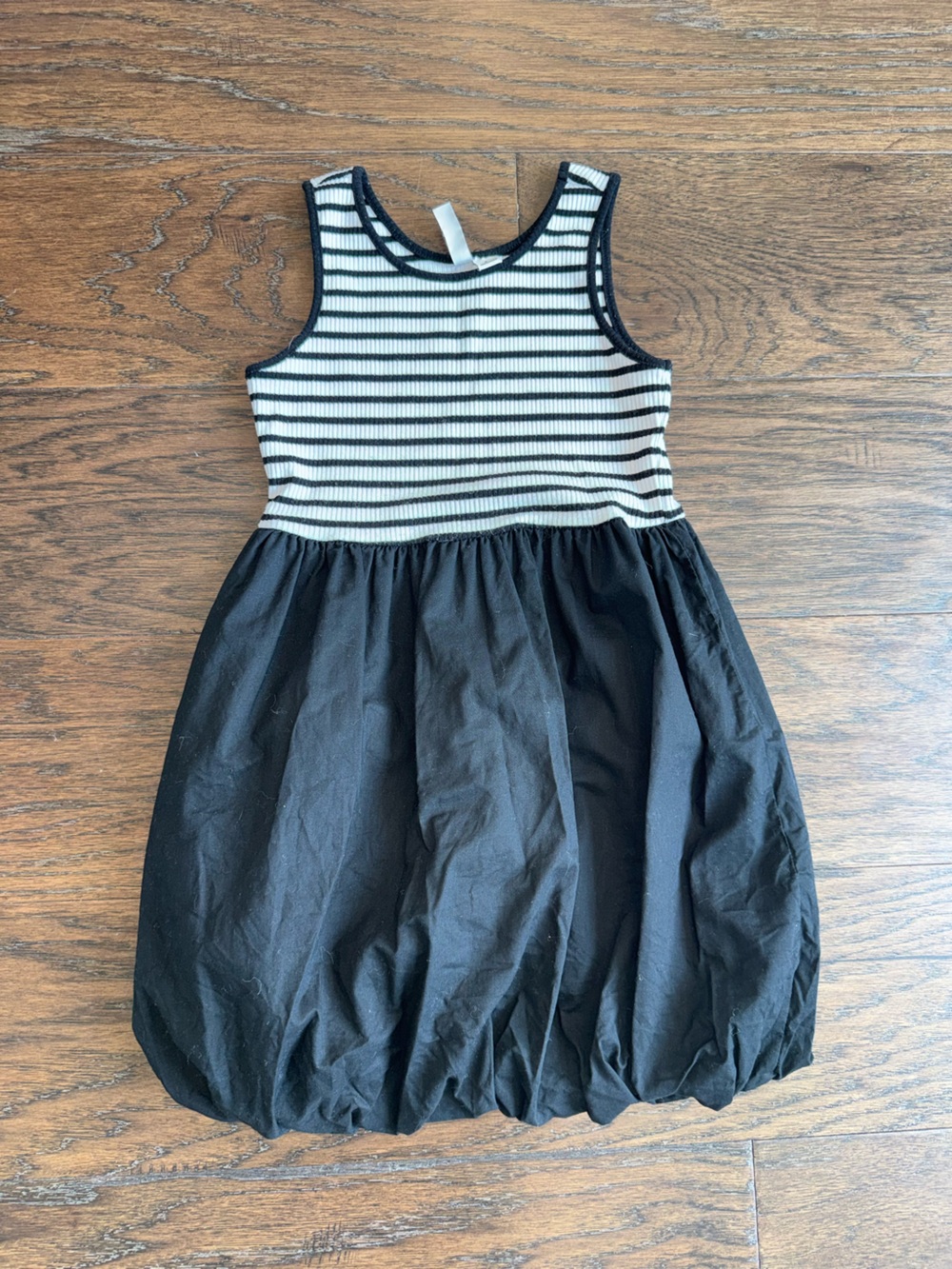 Janie and Jack Black and White Striped Top Bubble Dress